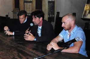 Daniele Crognaletti con l'assessore Ugo Coltorti e l'olimpionico Yuri Chechi