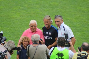 Carlo Pirani e Roberto Mancini allo stadio Carotti