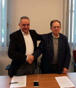 Nella foto, da sinistra: il sindaco di Maiolati con il collega di Rosora