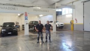 I titolari dell'Autocarrozzeria Italia di Castelplanio, Francesco Plebani e Lucio Profili