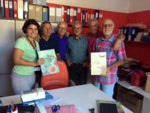 I curatori della mostra, nella foto da sinistra: Simona Cardinali, Rolando Roncarelli, Giovanni Filosa, Mario Sasso, Amleto e GIuseppe Bosi