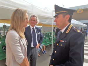 Massara con il vice sovrintendente della Polizia di Stato, Valentina Vezzali