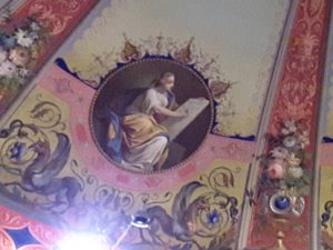 La musa Clio sulla volta ad arco del boudoir a Palazzo Pianetti