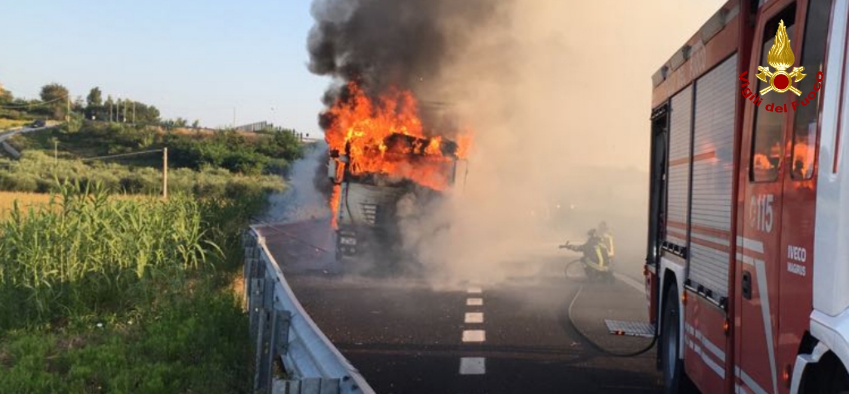 Incendio camion
