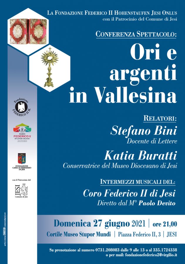 manifesto conferenza spettacolo Ori e Argenti in Vallesina