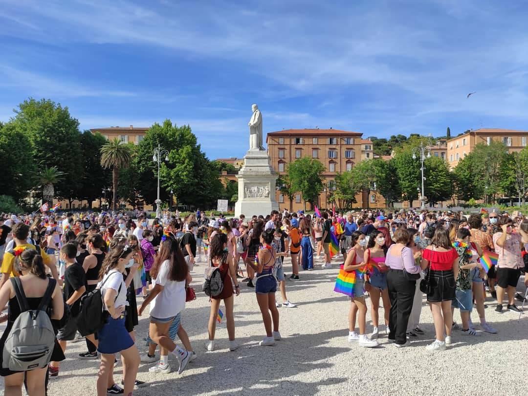 Piazza Cavour in occasione del Marche Pride 2021