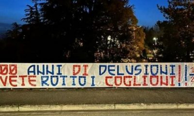 Biagio Chiaravalle i tifosi delusi - striscione di protesta