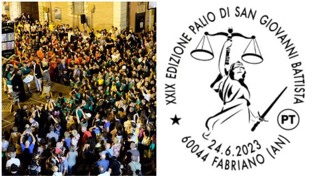annullo filatelico palio fabriano 2023