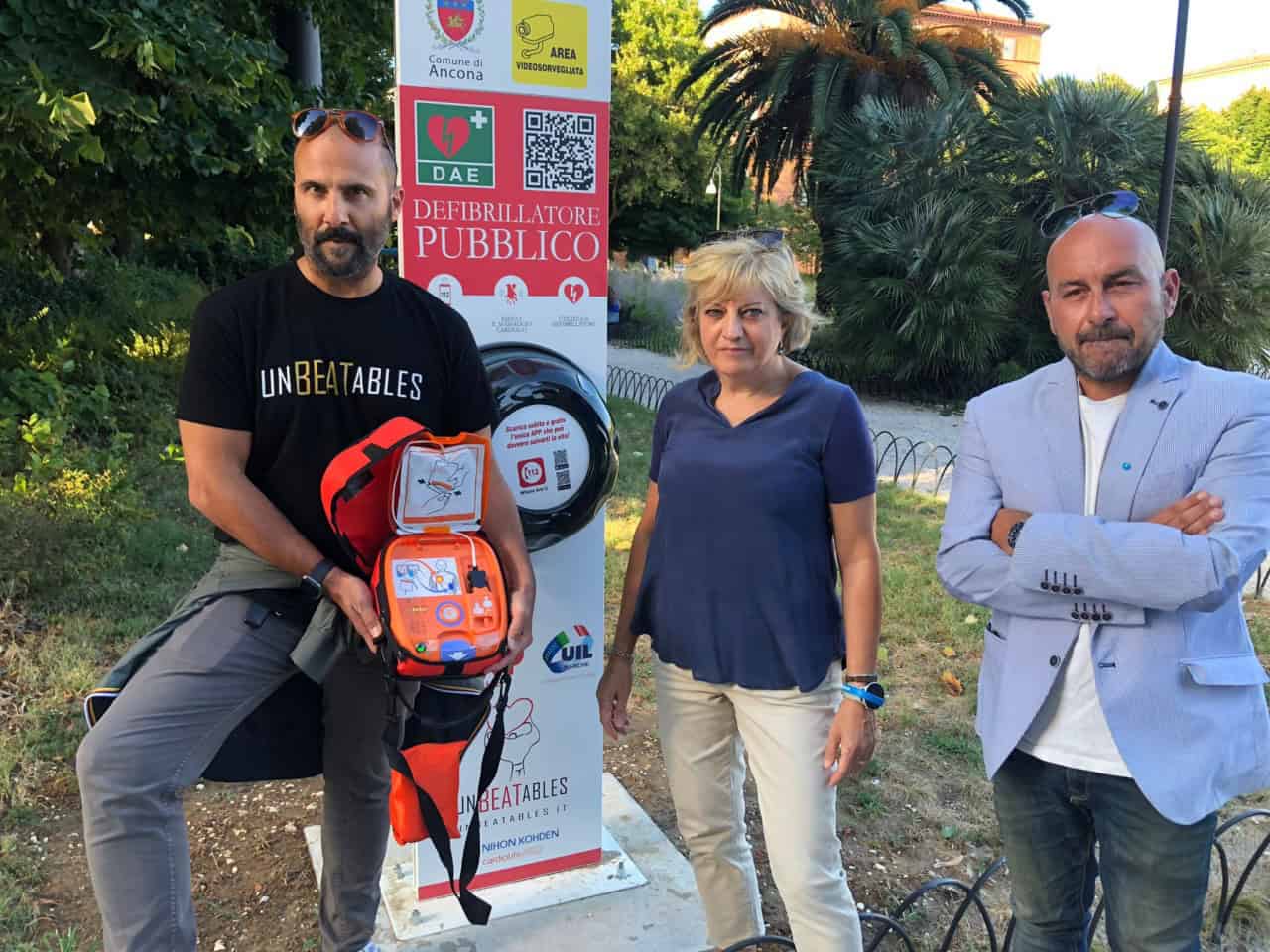 ancona città cardioprotetta mazzucchelli e rossetti con il defibrillatore