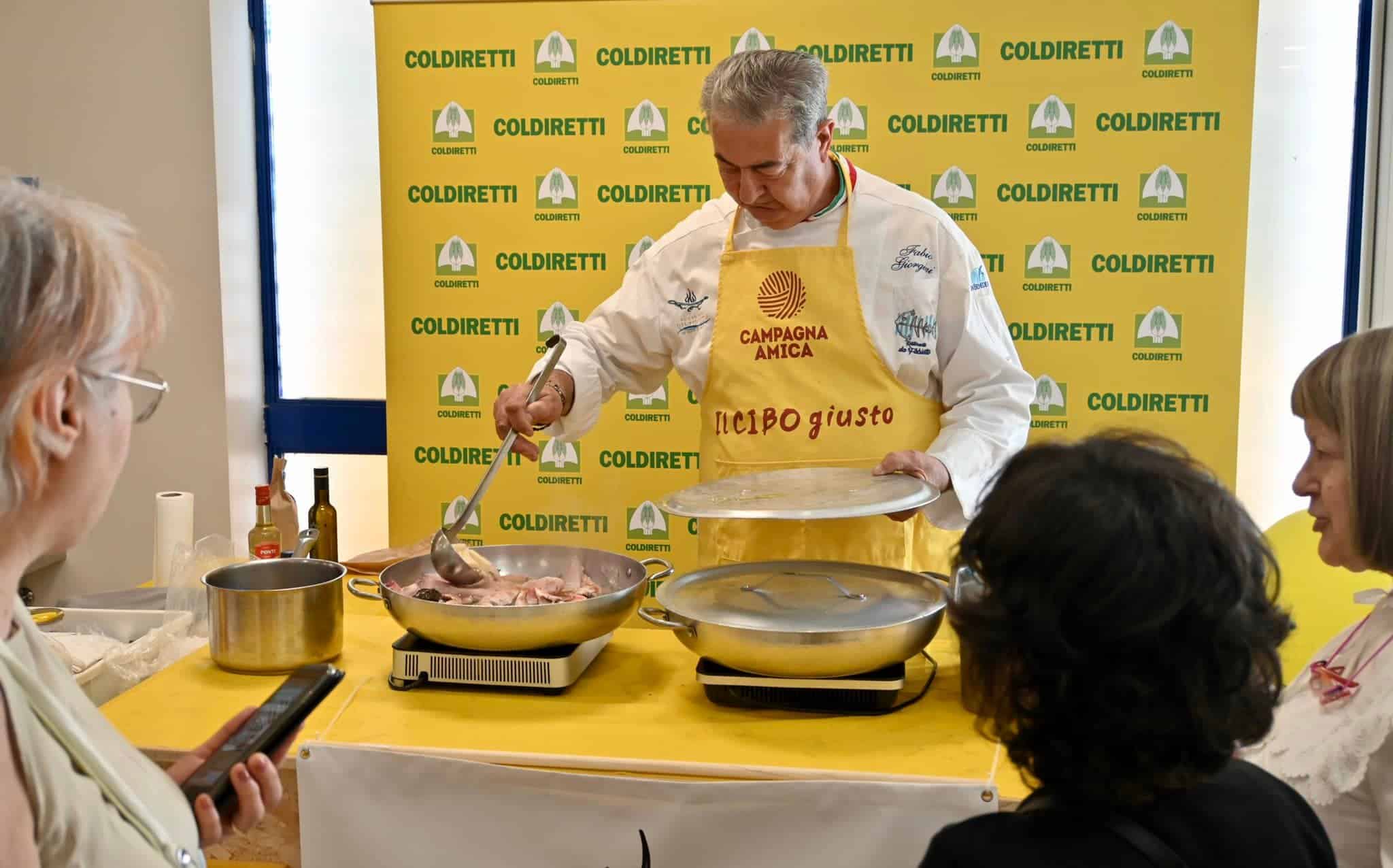 uno show cooking al mercato coperto di campagna amica
