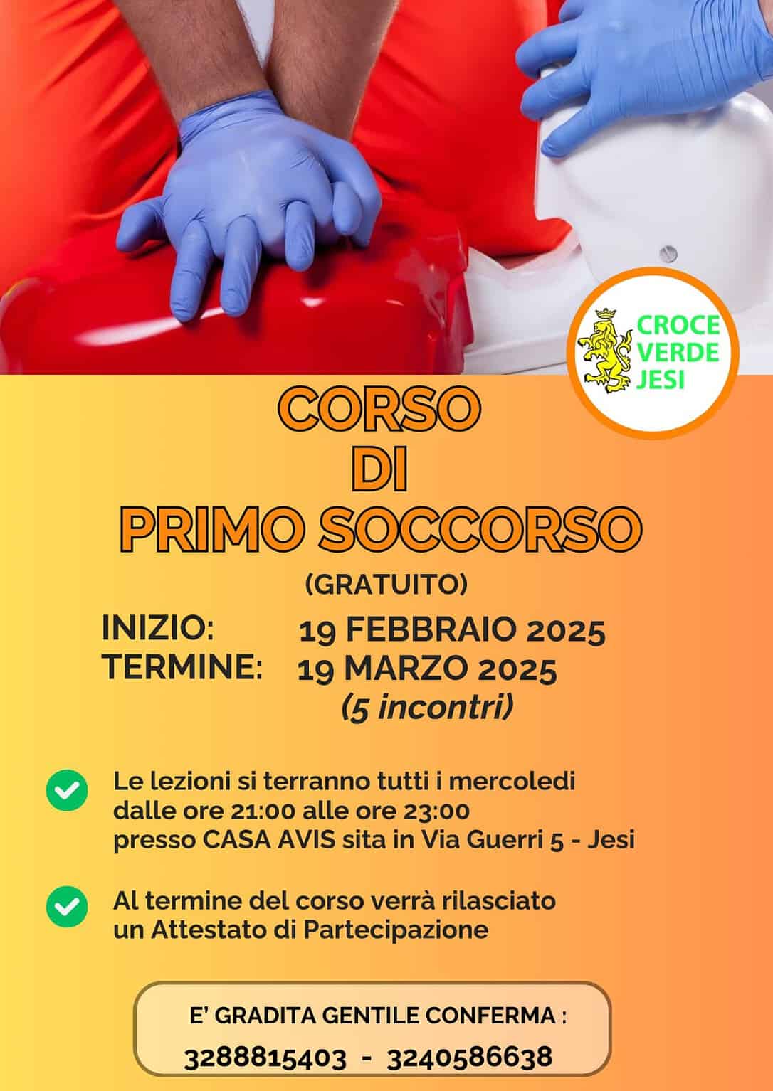 Jesi / Corso gratuito di Primo Soccorso un'opportunità per tutti