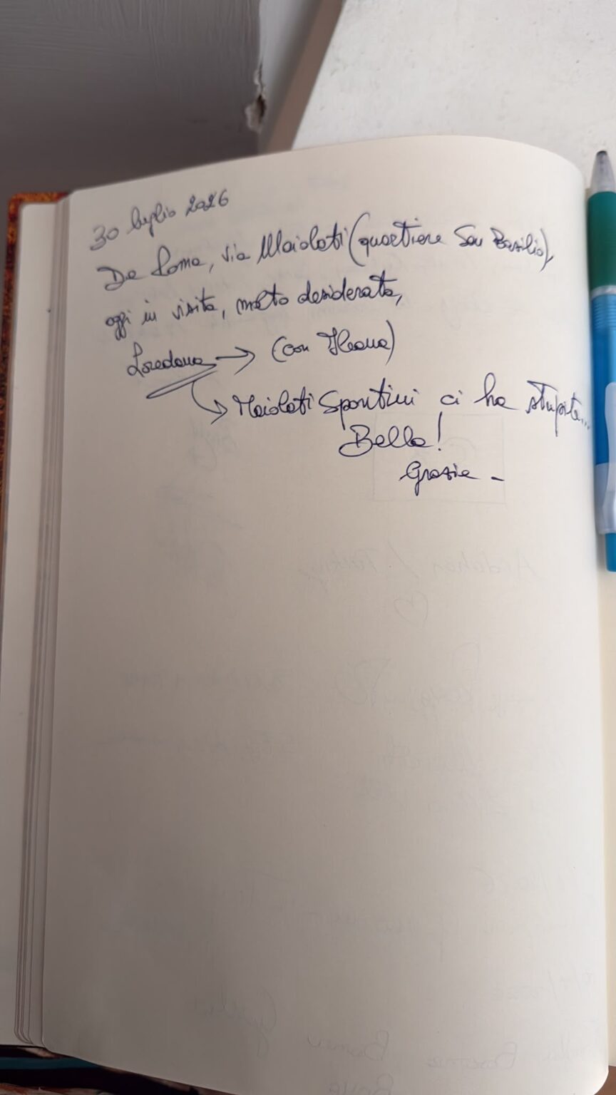 la dedica lasciata a Maiolati Spontini